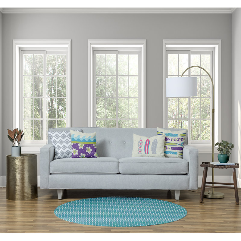 Chenille Geometric Indoor Rug, Round 5'