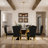 Ameriya Glass Top Metal Base Dining Table