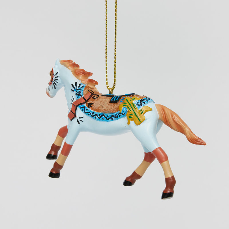 Ornement en forme de piste de poneys peints danseuse de sable
