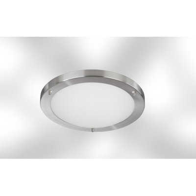 IP44 30cm Silver Glass Bathroom Flush Mount