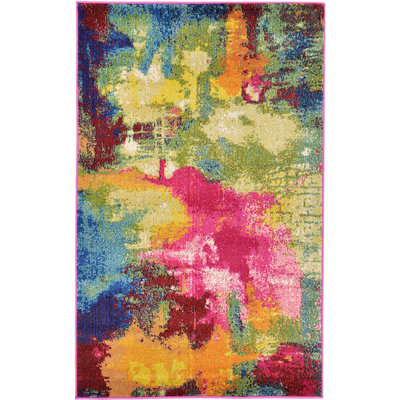 Tapis rose tissé à la machine Rizer