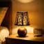 Lampe de table 11,4 pouces forêt rustique, lampe de chevet à intensité variable 3 couleurs avec abat-jour en métal noir et base en bois massif, petite lampe décorative décorative pour la table de chevet du salon