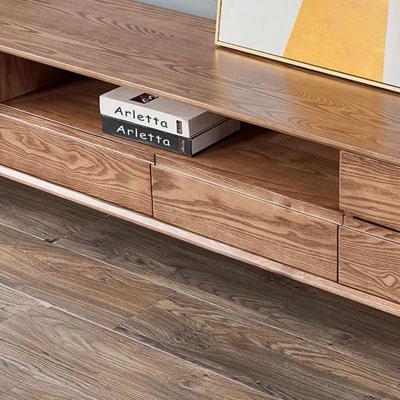 Meuble télé en bois de frêne durable, 78.74"