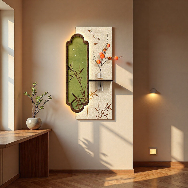Porte d'entrée Mid-Century en grès chinois, H 78,74 po x l 39,37 po x P 1,18 po