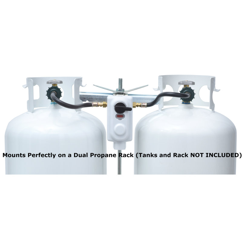 Régulateur de gaz propane à basculement automatique en 2 étapes FlTour King KT15ACR6 avec tiges de 15 pouces pour véhicules récréatifs, fourgonnettes et remorques