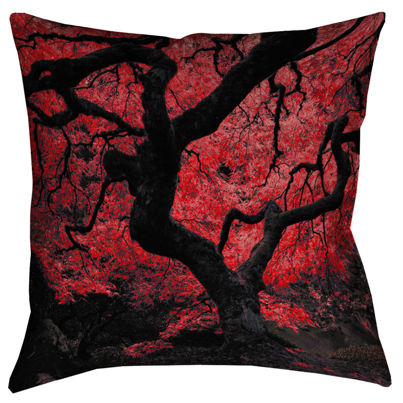 Housse de coussin Justin Duane, 14 po x 14 po, Rouge