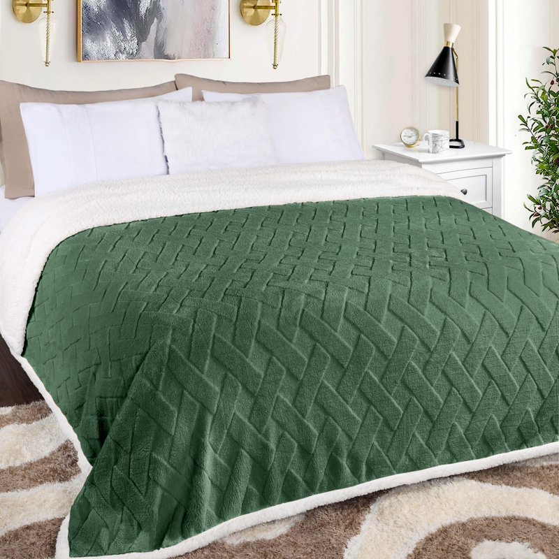 Literie moelleuse réversible de qualité supérieure Sherpa, Très grand, Vert