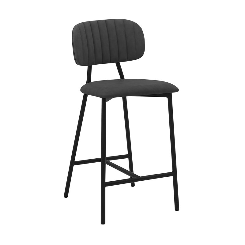Tabouret de bar à hauteur de comptoir en simili cuir et métal 26 po Othene