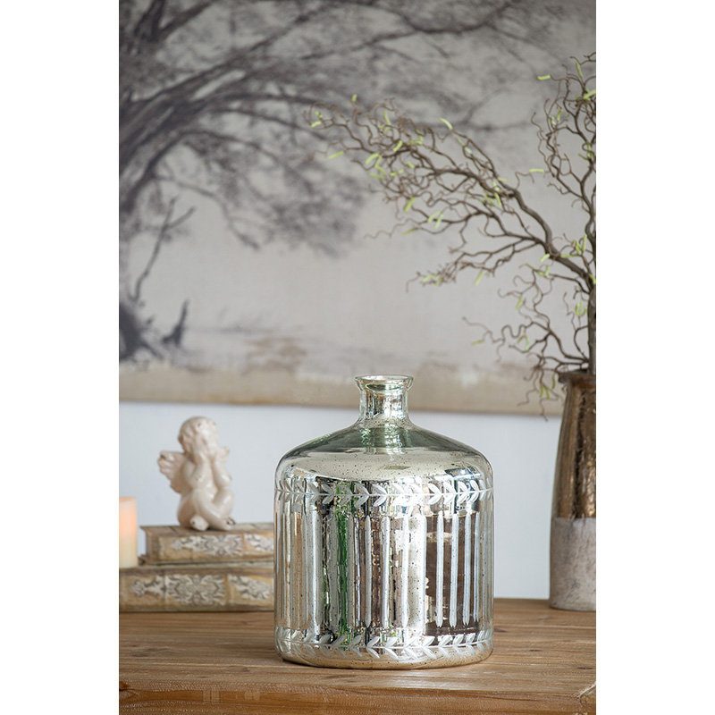 Vase de table en verre Kami, H 13,8 po x l 11,8 po x P 11,8 po