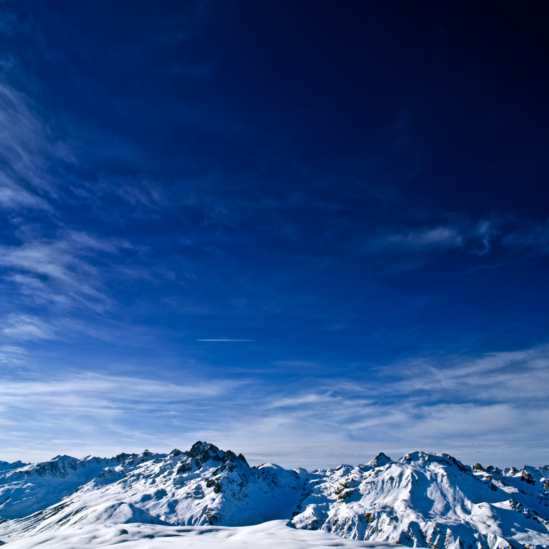 Schneebedeckte Berggipfel von 11049 - Set ohne Rahmen auf Leinwand