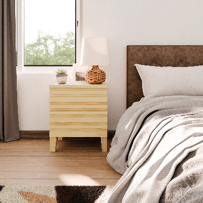 19.7“w Solid Wood Drawers Nightstand