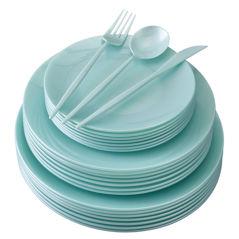 Ensemble d'articles de fête jetables en plastique épais, Menthe