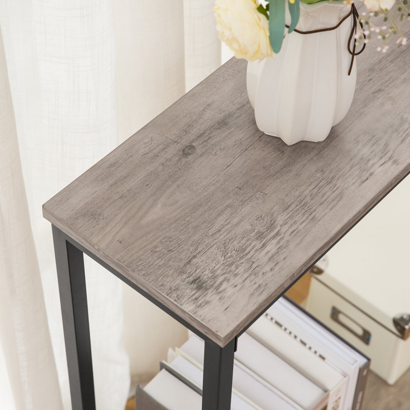 Console avec rangement Kearria, Noir, noir, noir, noir, H 29,5 po x l 47,2 po x P 7,9 po, Grège