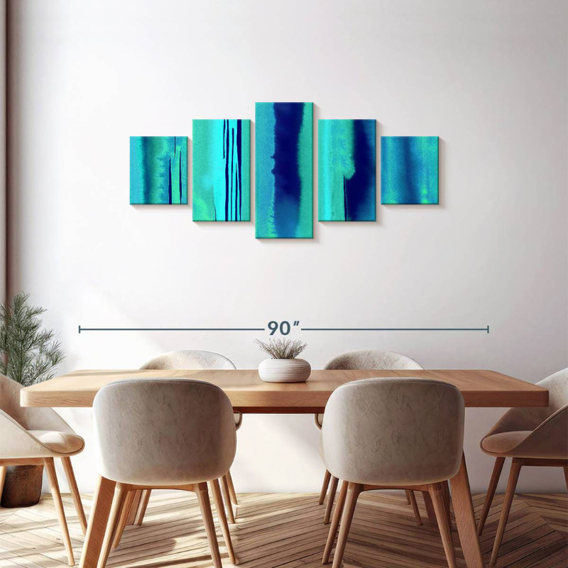 Étude de couleur aqua marine, H 30 po x l 68 po
