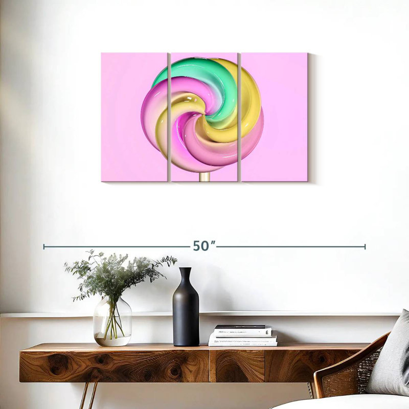 Sucette pastel, H 20 po x l 33 po