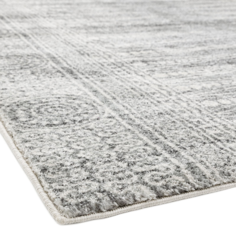 Stahl Machine Woven Grey/Silver Indoor Rug, Rectangle 200 x 290cm
