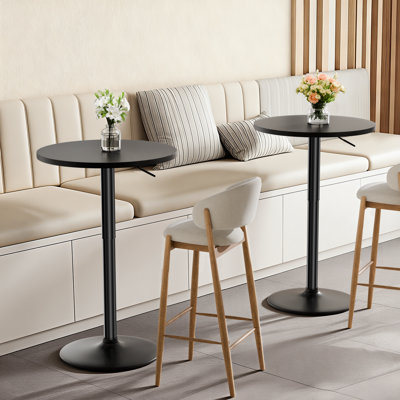 Adjustable Height Round Bar Table, Bistro Pub Table, Swivel Dining Table
