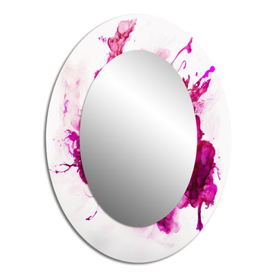 Viva Magenta Secret Wispers III - Large Oval Wall Mirror On Metal