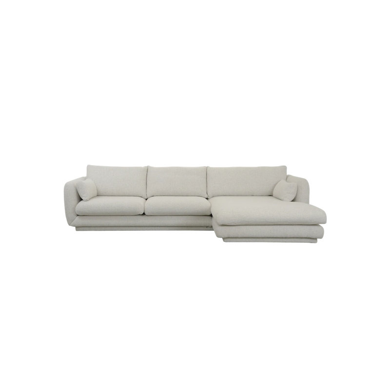 Bloom 3-Seater Sofa W/Chaise Lounge Left & Plinth, Light Gray Cane-line Ambience, 29.6" H x 122.1" W x 67" D