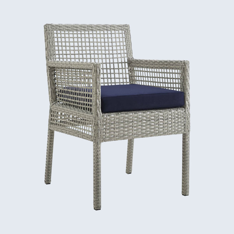 Chaise en rotin Havenside Home, Bleu marine