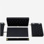 Canapé en velours noir 59,4 pouces de largeur avec boutons ornés de bijoux, accoudoirs carrés, 2 coussins