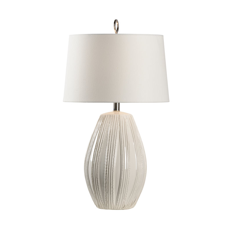 Borghese Ceramic Table Lamp, Ivory Glaze