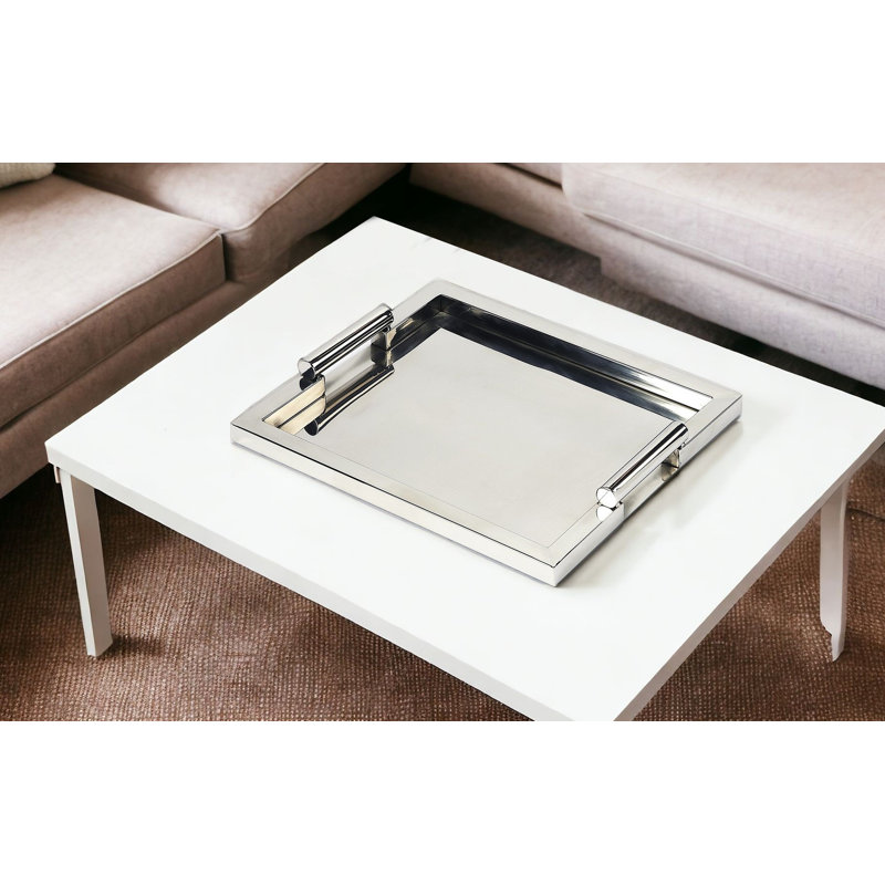 Morante Stainless Steel Rectangular Serving Tray, Gold