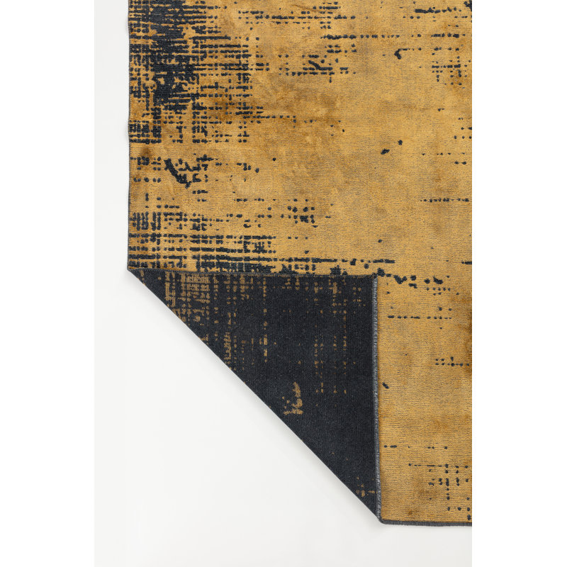 Tapis jaune / noir Rapture, Rectangle 7 pi 10 po x 11 pi 2 po