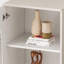 Grande armoire de rangement 62,99 "avec porte en verre trempé, deux tiroirs et une tablette ajustable. Solutions de rangement spacieuses, pour le salon, la chambre à coucher, la cuisine et le bureau, blanc