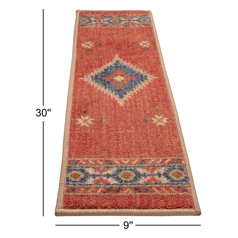 Tapis de sol en terre cuite et escalier rouge de qualité supérieure Southwestern, 9 pièces incluses