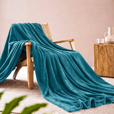 Double-Sided Mink Fleece Throw Blanket- Soft & Warm Bed Blanket