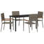 5 Piece Garden Dining Set Poly Rattan-301119003
