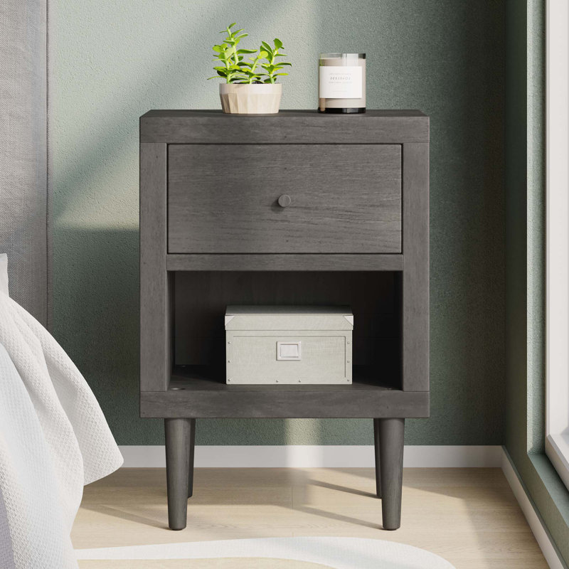 Table de chevet Laila, Gris, 1