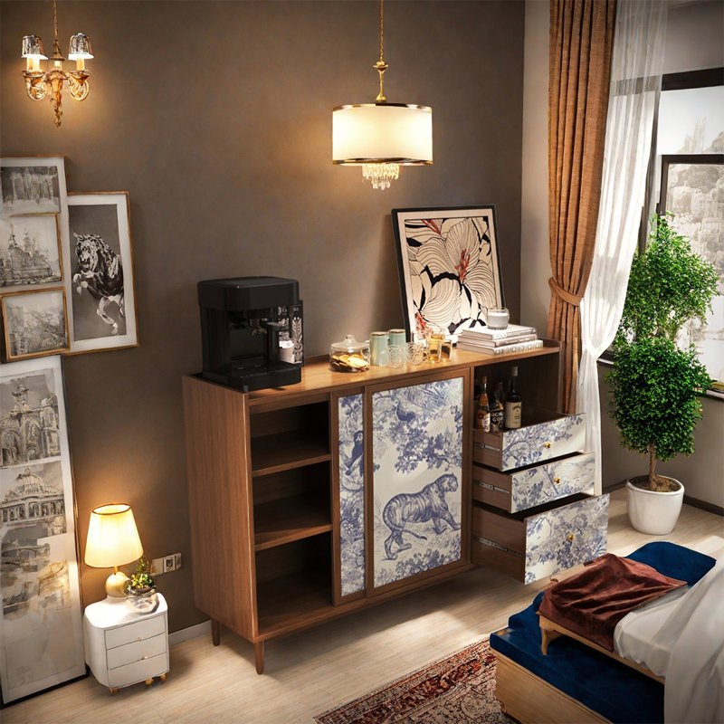 Armoire de rangement en pin avec tiroirs