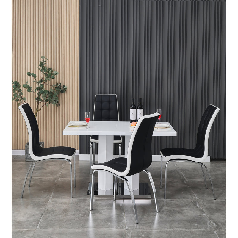Trumbauersville 4 - Person Dining Set, Black