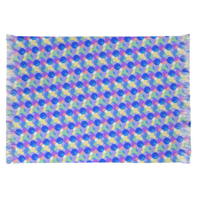 Bleu octogones/Tapis décoratif mauves