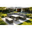 Ensemble de canapé modulaire d'extérieur 5 pièces en osier de patio 5 pièces avec tables d'appoint pliables et coussins lavables, meubles de conversation toutes saisons-597756175