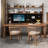 Nut-brown Rectangular Solid Wood Executive Desk-1573446648