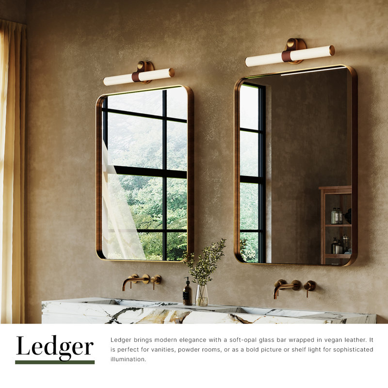 Ledger dimmable LED 20-in Black dimmable LED Bathroom Vanity Light, Oil Rubbed Bronze