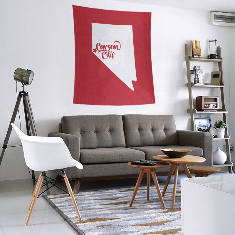 Tapisserie murale Carson City Nevada, H 27,5 po x l 37,5 po, Rouge