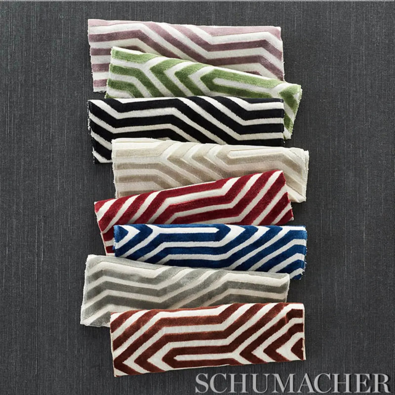Schumacher x Mary McDonald Vanderbilt Velvet Fabric, Noir