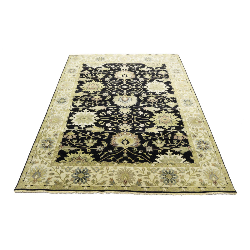 Tapis noir Oushak Chobi, Rectangulaire 8 pi x 10 pi