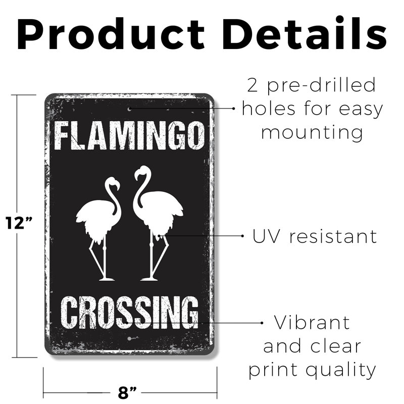 Flamingo Crossing (paquet de 2) en plastique 8 po x 12 po