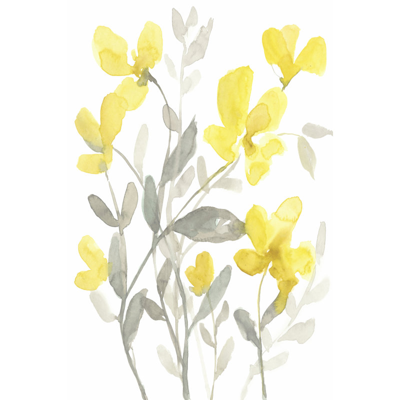 Jardin jaune et gris II, H 48 po x l 32 po x P 1,25 po