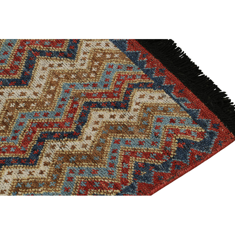 Hand Knotted Wool Area Rug in Red