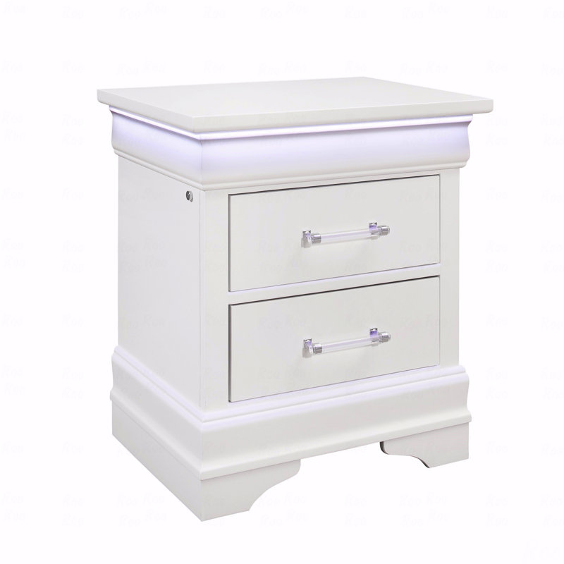 Table de chevet avec DEL, Blanc