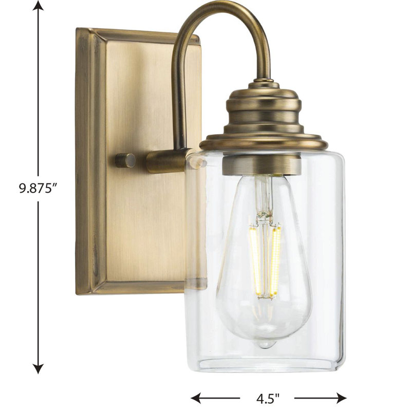 Aiken Armed Sconce, Vintage Brass