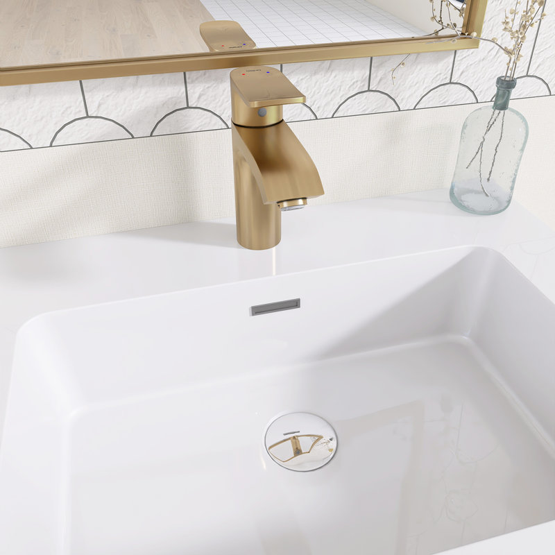 Meuble-lavabo mural simple 24 po avec surface solide 24 po, Chêne, 24"