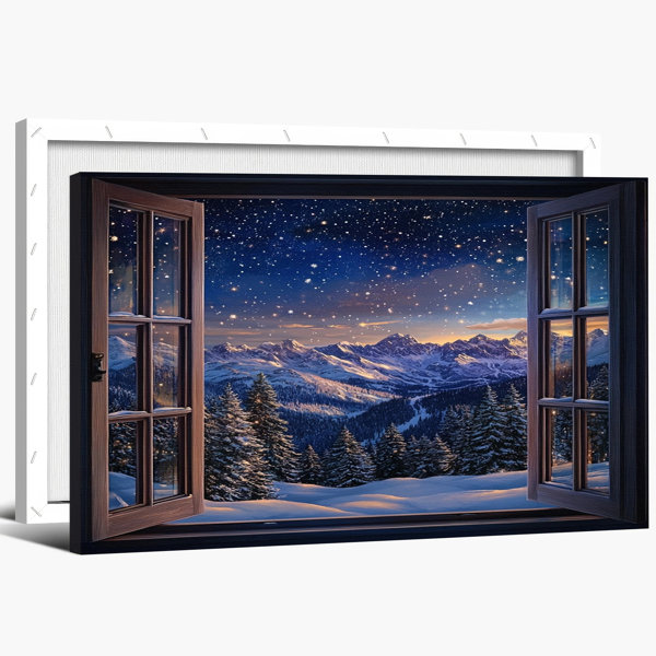 The Holiday Aisle® Winter Wonderland Wall Art - Scenic Window View ...