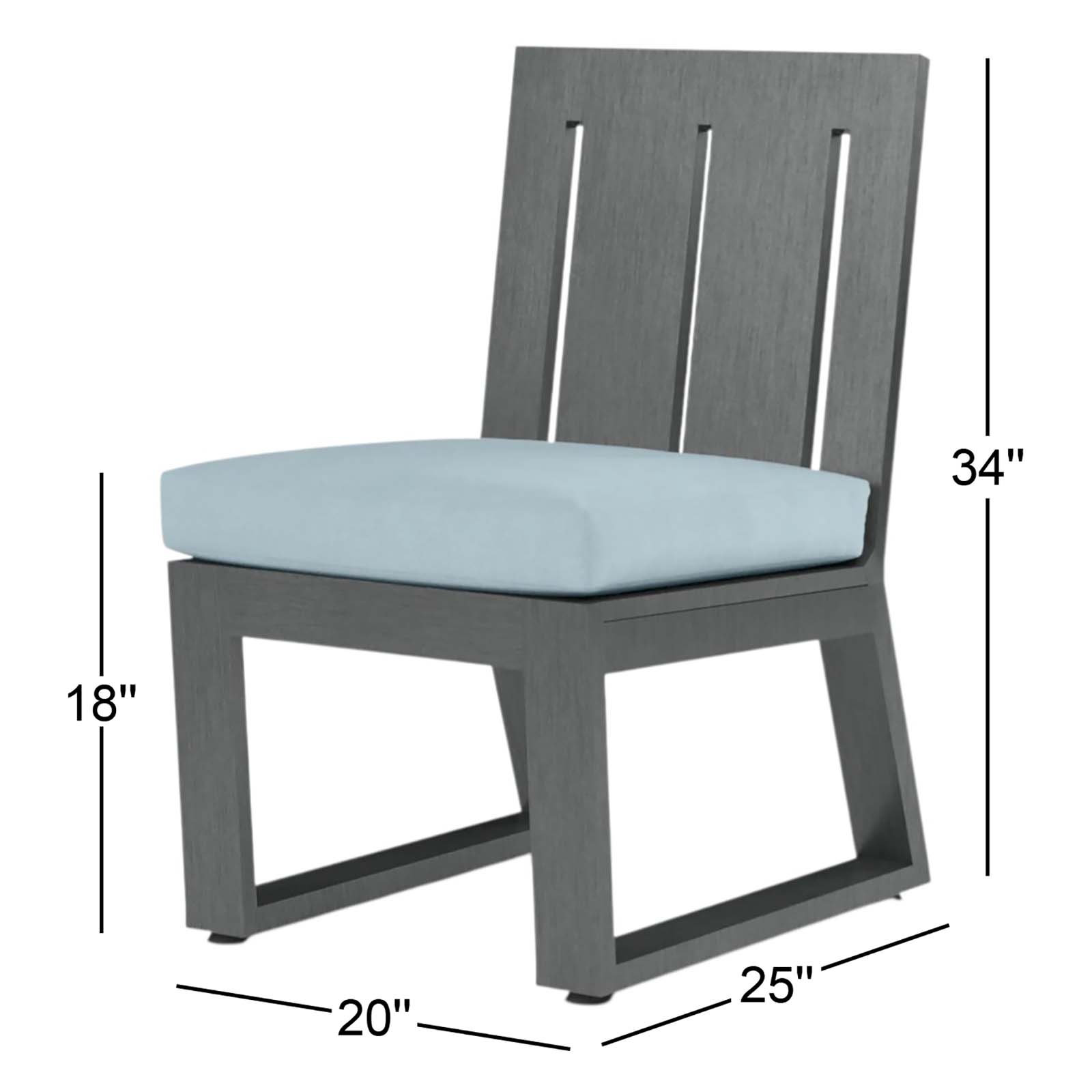 Georgie Patio Dining Chair with Sunbrella® Cushion, Canvas Skyline Sunbrella®